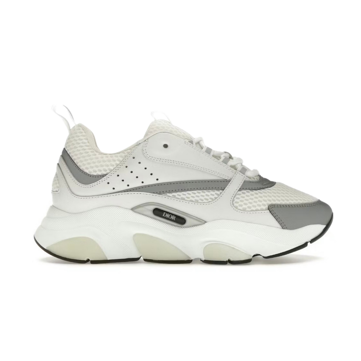 Dior B22 White Grey Mesh Leather Sneakers